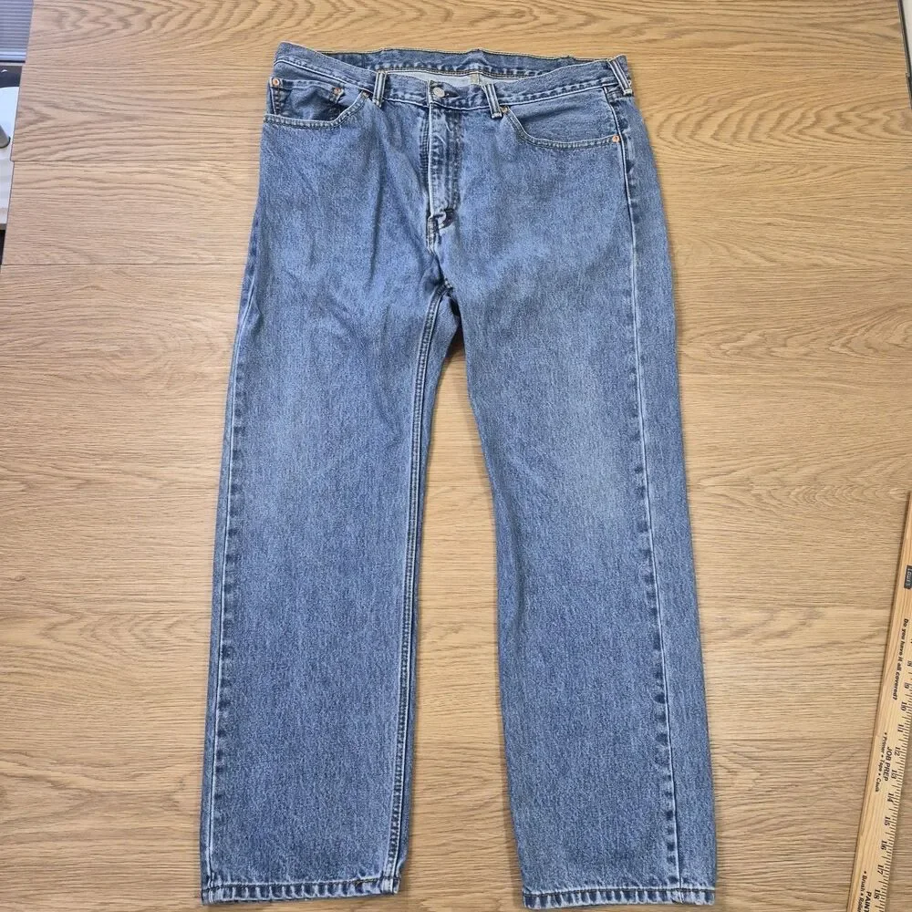 Vintage Levis 505 Jeans Mens 38x30 Blue Denim Cowboy Stretch Pants Y2K
